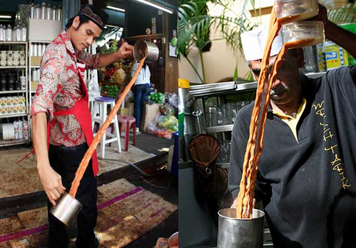 Trà sữa Teh tarik hay còn gọi là trà sữa kéo.