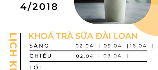 Lịch khai giảng các lớp học pha chế Vietblend tháng 4/2018