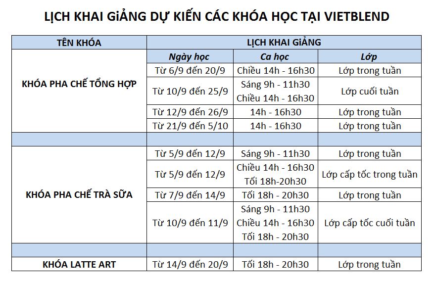 lich khai giang