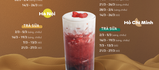 Lịch khai giảng các khoá pha chế Vietblend tháng 3.2022